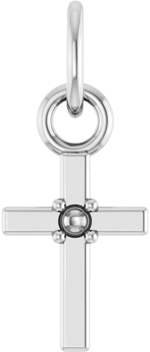 Pakabukas „Accented Cross“ 14k white gold Round 1mm (1)
