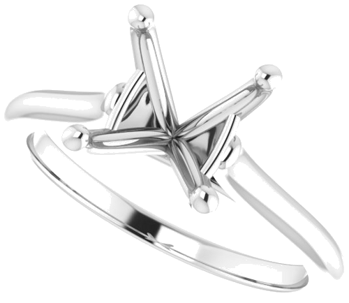Sužadėtuvių Žiedas „Accented“ 14k white gold Round 8.8mm (5)