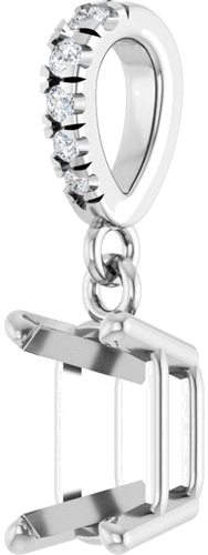 Pakabukas „Accented“ 14k white gold Emerald 6mm x 4mm (2)