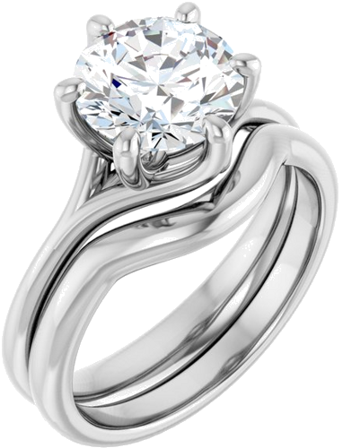 Sužadėtuvių Žiedas „Solitaire“ 14k white gold Round 8.2mm (6)