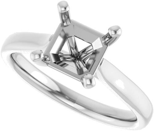 Sužadėtuvių Žiedas 14k white gold Asscher 7mm (5)