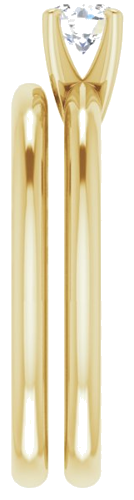 Sužadėtuvių Žiedas „Solitaire“ 585 Geltonojo Aukso Round 4.4mm (9)