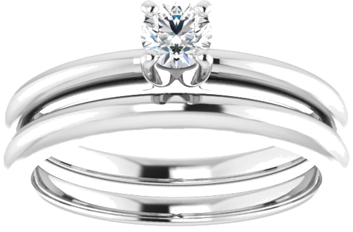 Sužadėtuvių Žiedas 14k white gold Round 3.8mm (8)