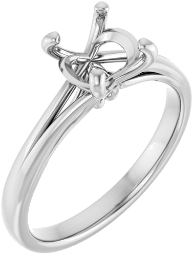 Sužadėtuvių Žiedas „Solitaire“ 14k white gold Round 7.4mm (1)