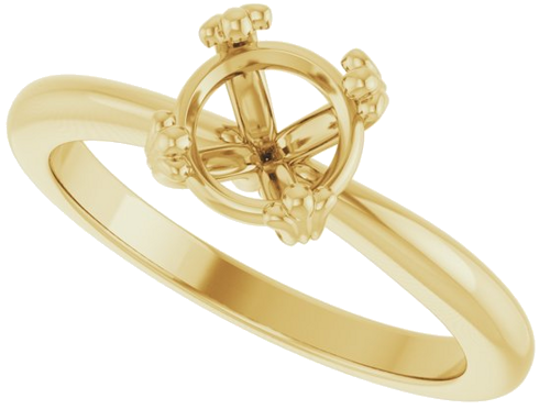 Sužadėtuvių Žiedas „Solitaire“ 14k yellow gold Round 6.5mm (5)