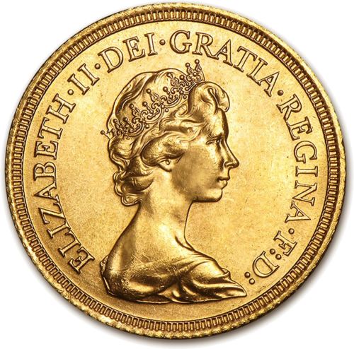 1/2  соверена Елизавета II (1974-1984) золотая монета (1)