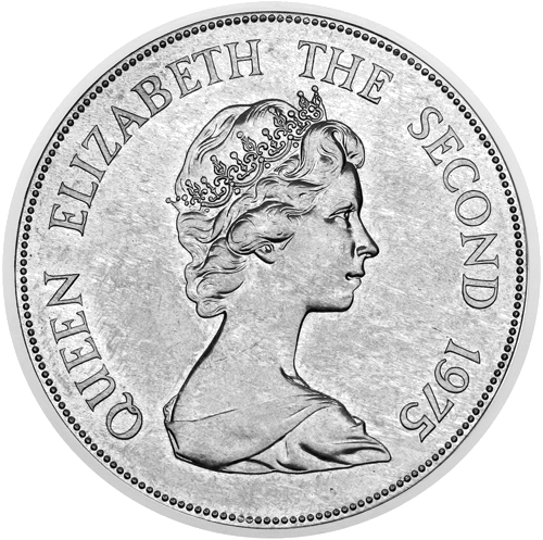 25 rupijas Zilais dzegužu tauriņš 1975 Maurīcija sudraba monēta (2)