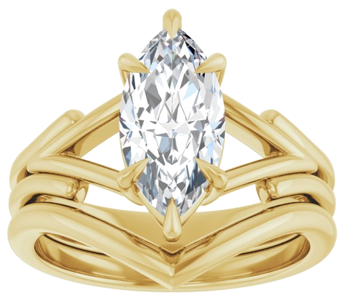 Sužadėtuvių Žiedas „Claw-Prong Solitaire“ 14k yellow gold Marquise 12mm x 6mm (8)