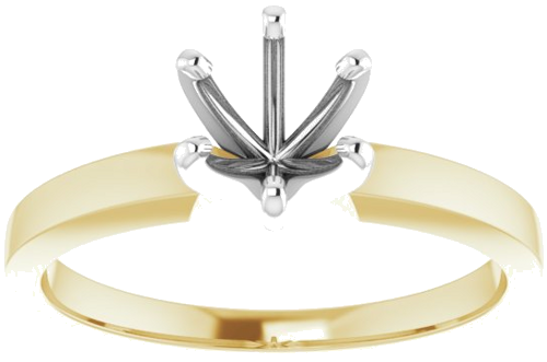 Sužadėtuvių Žiedas „Solitaire“ 585 Baltojo Ir Geltonojo Aukso Round 5.7mm x 6mm (3)