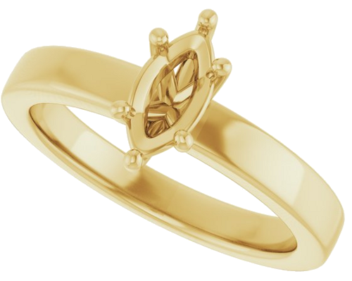 Sužadėtuvių Žiedas „Solitaire“ 585 Geltonojo Aukso Marquise 8mm x 4mm (5)