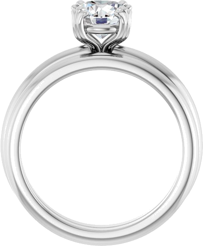 Sužadėtuvių Žiedas „Solitaire“ 14k white gold Round 6.5mm (7)