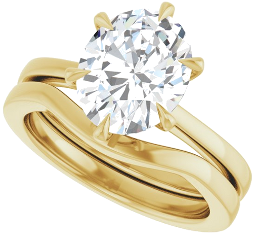 Sužadėtuvių Žiedas „Claw-Prong“ 14k yellow gold Oval 10mm x 8mm (10)