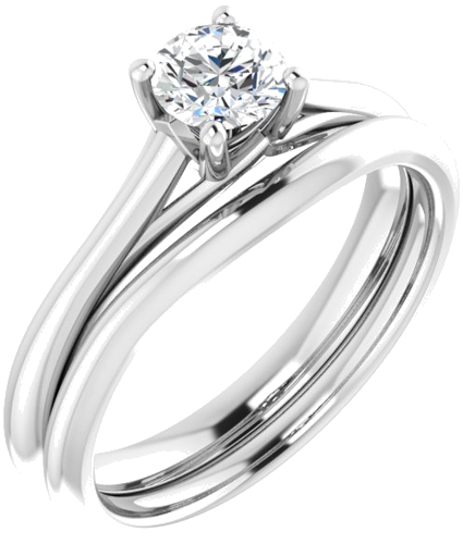 14K White 4.8 mm Round Solitaire Engagement Ring Mounting (6)