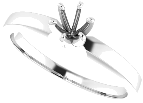 Sužadėtuvių Žiedas „Solitaire“ 585 Baltojo Aukso Round 4mm x 4.1mm (5)