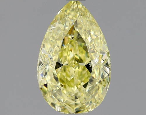 0.76 carat Fancy Yellow-SI2 Natūralus Pear Deimantas (1)