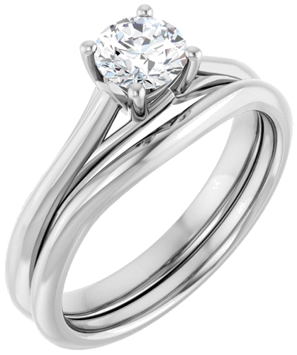 14K White 5.2 mm Round Solitaire Engagement Ring Mounting (6)
