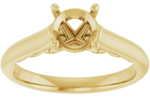 Sužadėtuvių Žiedas „Sculptural“ 10k yellow gold Round 6.5mm (3)