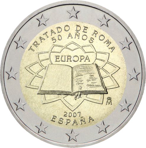 2007 Ispanija Romos sutartis (TOR) 2 eurų moneta (1)