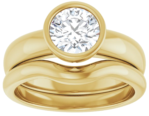 Sužadėtuvių Žiedas „Bezel-Set Solitaire“ 14k yellow gold Round 6.5mm (8)