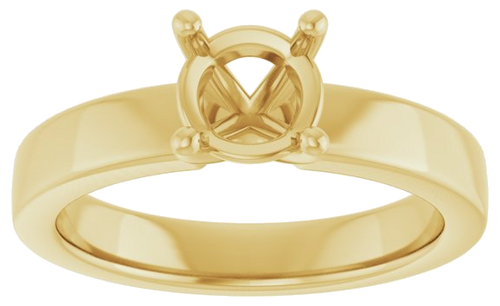 14K Yellow 6.5 mm Round Solitaire Engagement Ring Mounting (3)