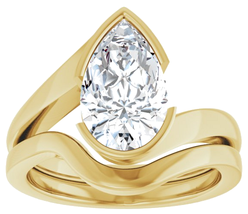 Sužadėtuvių Žiedas „Half-Bezel Solitaire“ 14k yellow gold Pear 11.5mm x 7mm (8)