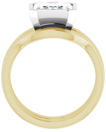 Sužadėtuvių Žiedas „Solitaire“ 585 Baltojo Ir Geltonojo Aukso Emerald 10mm x 8mm (7)