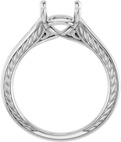 Sužadėtuvių Žiedas „Solitaire Scroll“ 950 Platinos Emerald 9mm x 7mm (2)