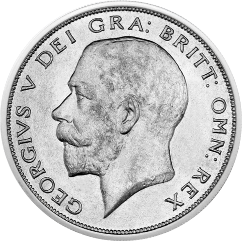1/2 Крона Георг V Великобритания (1920-1926) серебряная монета (1)