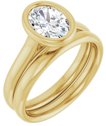 Sužadėtuvių Žiedas „Bezel-Set Solitaire“ 10k yellow gold Oval 8mm x 6mm (6)