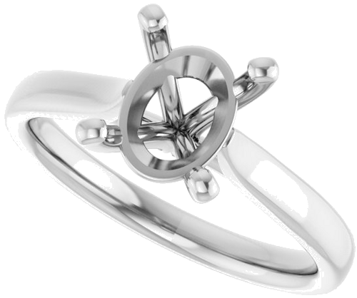 Sužadėtuvių Žiedas „Solitaire“ 585 Baltojo Aukso Oval 9mm x 7mm (5)