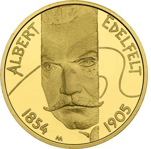 2004 Finland Albert Edelfelt 100 euro gold coin (1)