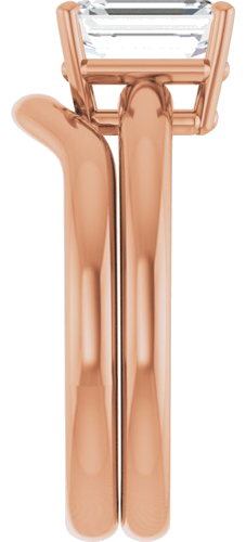 14K Rose 8x6 mm Emerald Engagement Ring Mounting (5)