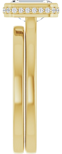 Sužadėtuvių Žiedas „Hidden Halo-Style“ 14k yellow gold Emerald 7.5mm x 5.5mm (9)