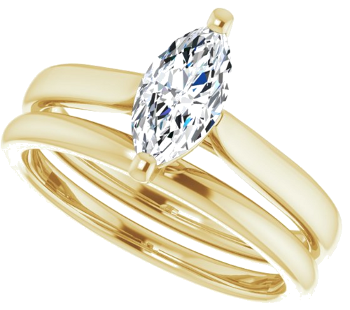 Sužadėtuvių Žiedas 14k yellow gold Marquise 9mm x 4.5mm (10)