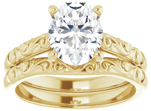 Sužadėtuvių Žiedas „Solitaire“ 14k yellow gold Oval 9mm x 7mm (8)