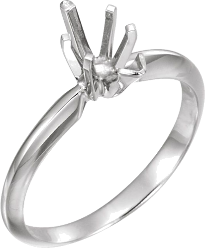 14K White 8.5X5 mm Pear Shape Six-Prong Solitaire Mounting with V-End (1)