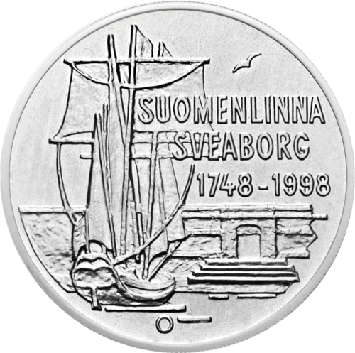 100 Markkaa Suomenlinna Fortress 1998 Finland Silver Coin (2)