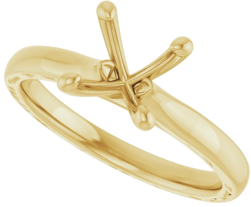 14K Yellow 7.4 mm Round Solitaire Engagement Ring Mounting (5)