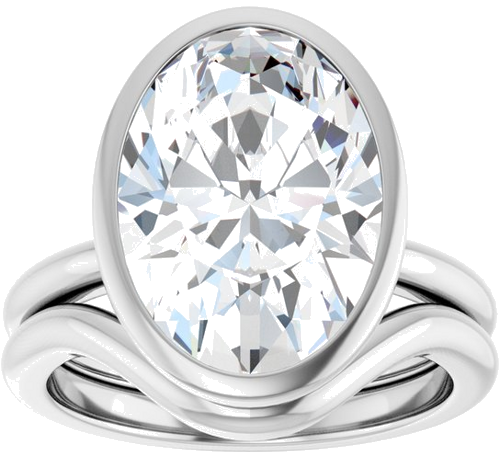 Sužadėtuvių Žiedas „Bezel-Set“ 925 Sidabro Oval 14mm x 10mm (8)