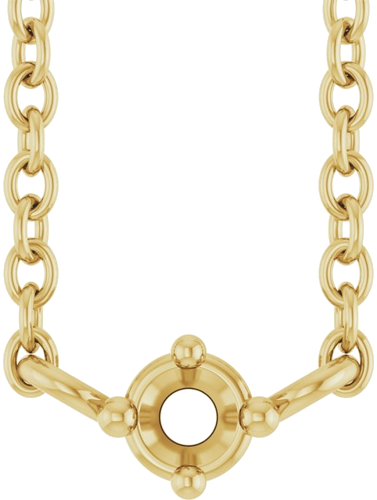 Pakabukas „Family Bar“ 585 Geltonojo Aukso Round 2mm (1)