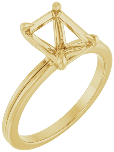 Sužadėtuvių Žiedas „Claw-Prong Solitaire“ 14k yellow gold Emerald 8mm x 6mm (1)