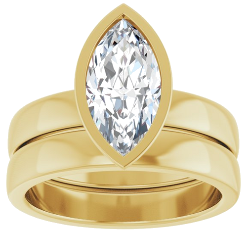 Sužadėtuvių Žiedas „Bezel-Set Solitaire“ 14k yellow gold Marquise 12mm x 6mm (8)