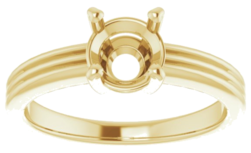 Sužadėtuvių Žiedas „Solitaire“ 10k yellow gold Round 6.5mm (3)