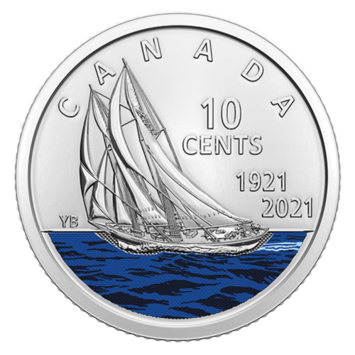 2021 Kanada Laivas Bluenose dolerio BU monetų rinkinys (5)