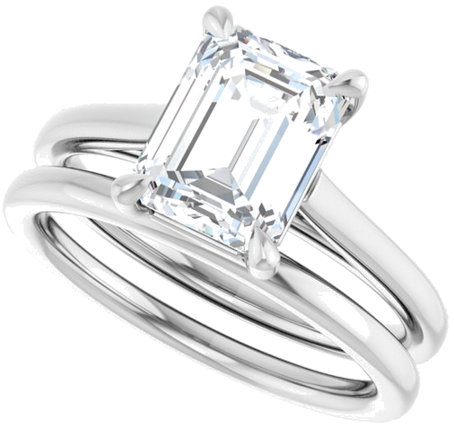 Sužadėtuvių Žiedas „Claw-Pong“ 18k white gold Emerald 8.5mm x 6.5mm (10)