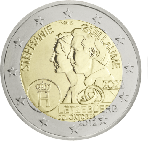 2022 Luxembourg 10 years wedding 2 euro BU coin in card (3)