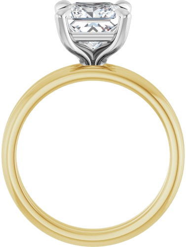 Sužadėtuvių Žiedas „Solitaire“ 14k yellow/white gold Square 7mm (7)