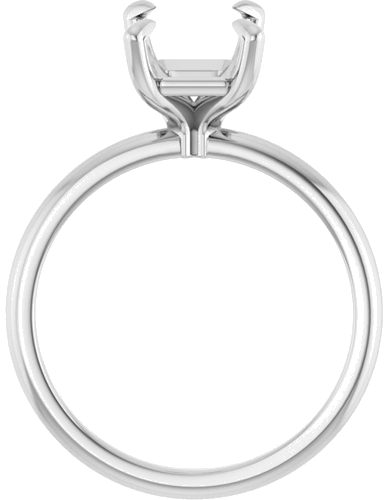 14K X1 White  9x7 mm Emerald Solitaire Engagement Ring Mounting (2)
