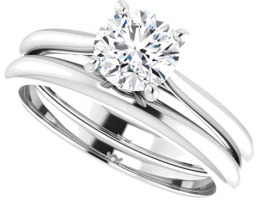 14K White 6 mm Round Solitaire Engagement Ring Mounting (10)