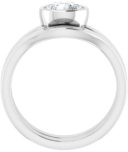 Sužadėtuvių Žiedas „Bezel-Set Solitaire“ 10k white gold Round 6.5mm (7)